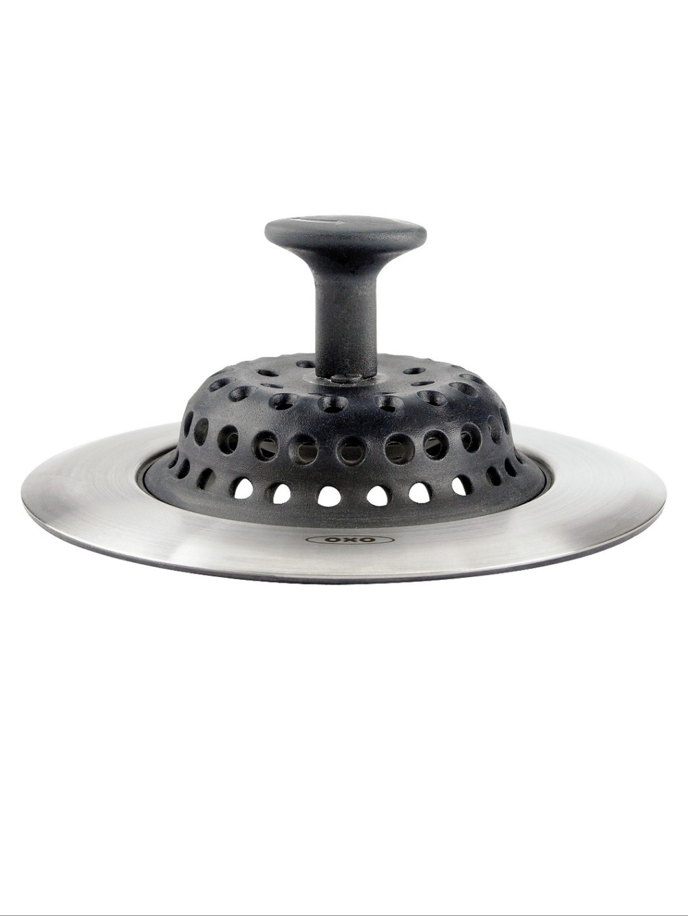 OXO Black Silicone & Stainless Steel Sink Stopper Strainer Nwt